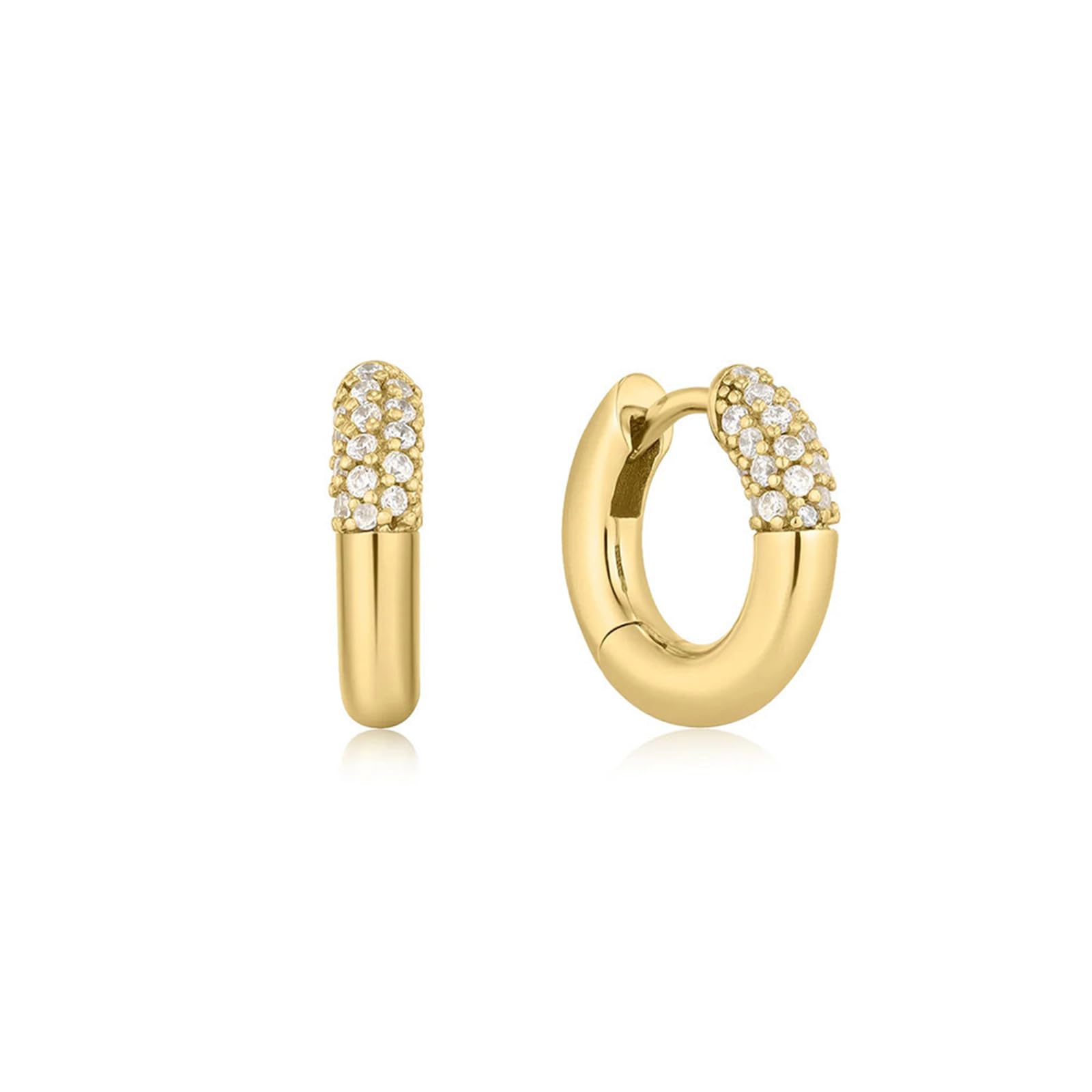 Orecchini Argento 925 Sterling Orecchini A Cerchio In Zircone Intarsiato Argento Orecchini Donna Cerchio