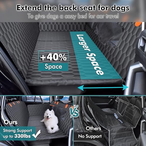 image for Chumajor Back Seat Extender for Dogs-Supports 330lb,Waterproof Dog Car