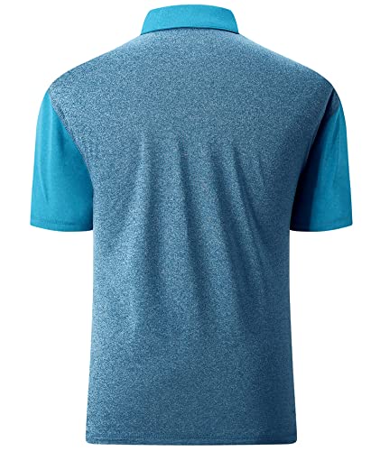 Zity Golf Shirt For Men Short Sleeve Sports Polo Shirts Mesh Tennis T-Shirt 0013-Pocket Blue-L #TOP3