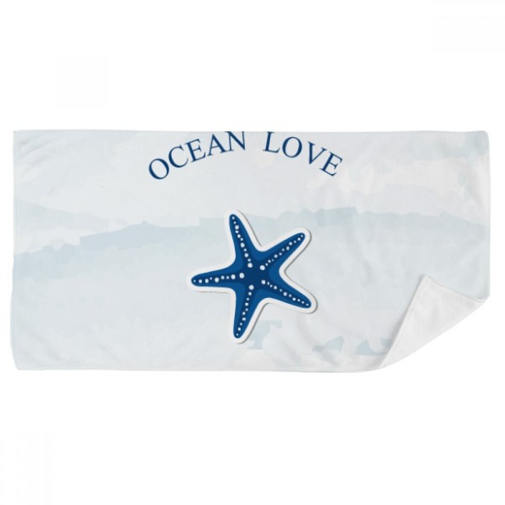 Serviette de bain douce 35x70cm motif étoile de mer drap de douche multicolore voile bleue