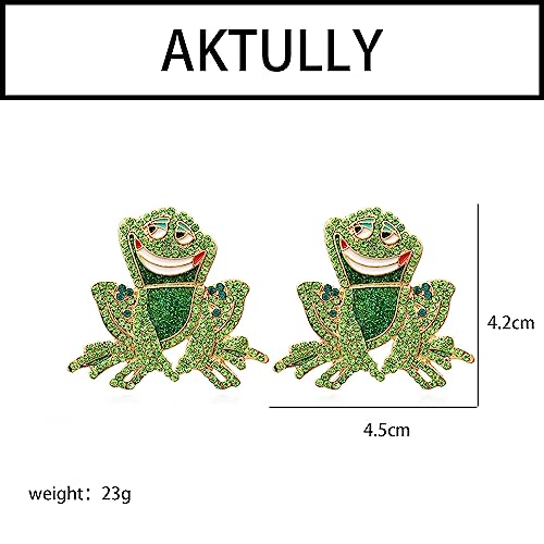 Frog Earrings for Women Vintage Rhinestone Frogs Stud Earrings Cute Funny Animal Earrings Frog Jewelry for Women4