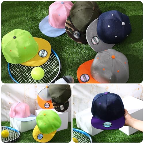 Image of Syhood 30 Pcs Snapback Hats for Men Flat Bill Caps Bulk Hip Hop Blank Flat Brim Adjustable Baseball Caps