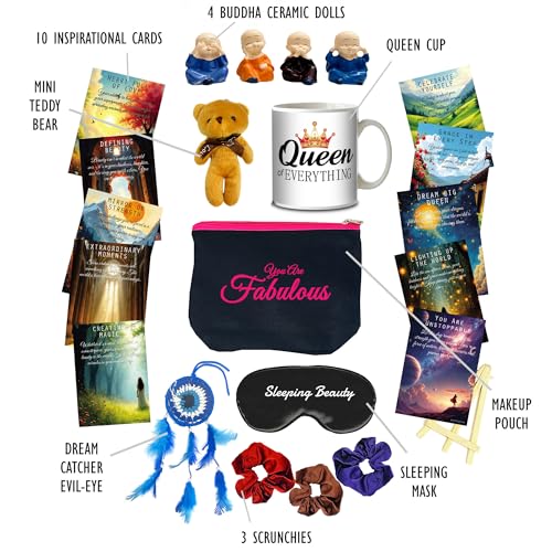 Image of Rakhi Gift Hamper for Women & Girls - Beautiful Gift Box for Sister, Behen, Sis, Cousin, Friend, Wife, Rakhi Gift Hamper, Mixed Items Combo Gift Set for Raksha Bandhan Festival