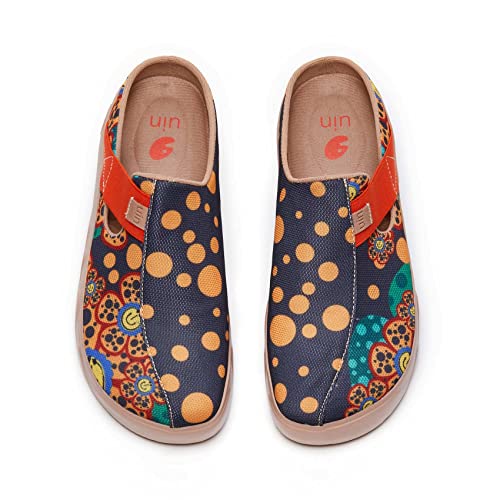 Image of UIN Women's Mules Fashion Comfort Travel Art Painted Shoes Wide Toe Casual Household Slippers Slip On Loafers Fuerteventura Ⅲ Infinite Fantasy 3 (7.5)