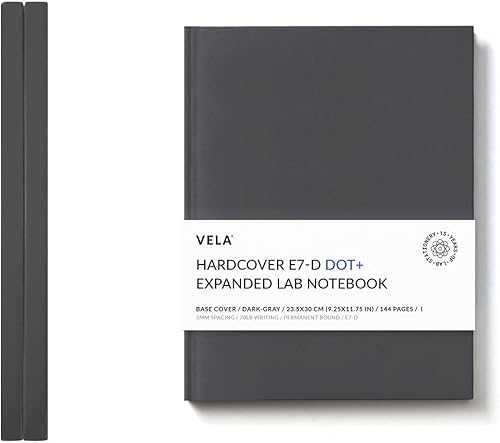 E7-D - Cuaderno de laboratorio de tapa dura expandido, 9.25 x 11.75 pulgadas (9.3 x 11.8 in), 144 páginas, encuadernado permanente, papel pesado de