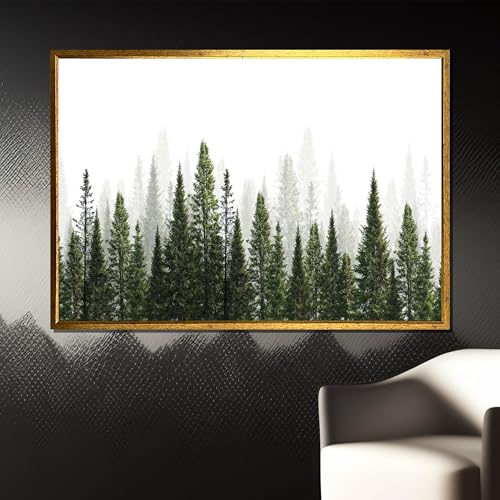 Toile forêt brumeuse et arbre solitaire pour une ambiance sereine