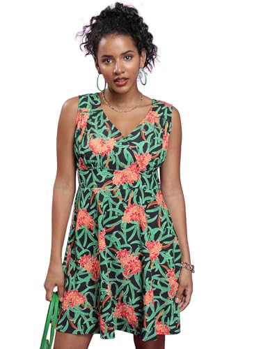 Image of Tokyo Talkies Women's Sleeveless V-Neck Printed Dresses| Dresses Women| Dresses| Stylish| Casual