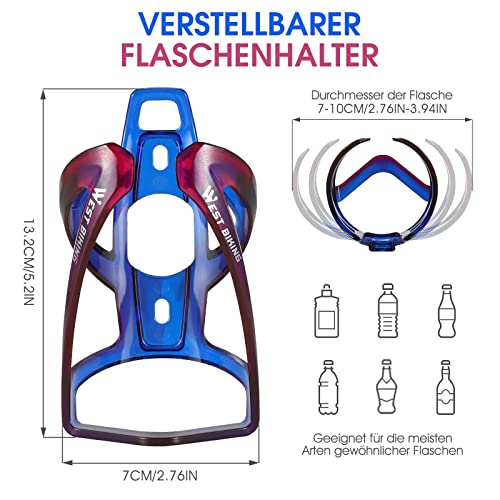 West Biking Flaschenhalter Fahrrad, langlebige ultraleichte Kunststoff Wasserflaschenhalter, leichte PC Getränkehalter für Fahrrad, Radfahren Flaschenhalter Käfige für MTB, Rennrad, Mountainbikes
