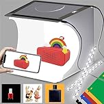 DUCLUS Mini Photo Studio Light-box 23cm, Portable Photography Light Box with 5500K 40 LED Lights 95+ CRI & 6 Color Backdrops for Small Product Photography Jewelry Watches Cosmetics Food