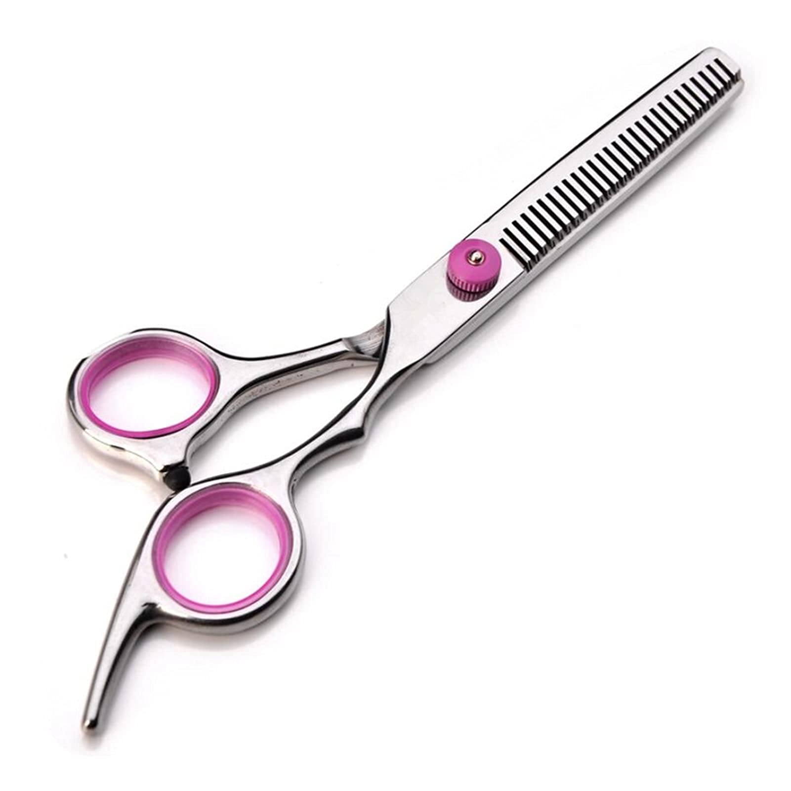 Ciseaux de coiffure effilés et droits 6 pouces rose pour désépaissir les cheveux