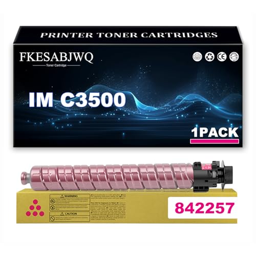 FKESABJWQ Cartucho Tóner IM C3500, Compatible Cartuchos Tóner 842255 842258 842256 842257 para Ricoh Aficio IM C3500 C3000 Impresoras,Magenta-1 Pack