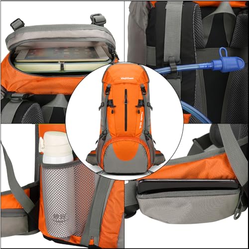 Image of King'sGuard 70L Hiking Backpack with Rain Cover Lightweight Waterproof Travel Camping Backpack Large Backpacking Pack
