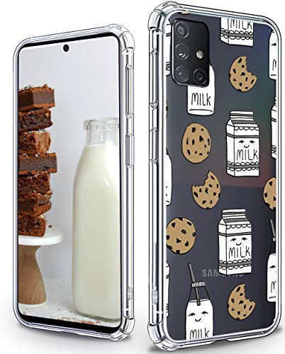 YESPURE Case for Samsung Galaxy A71-5G Slim Shockproof Anti-Fall Bumper TPU Protective Phone Case Embossed Pattern (Milk Biscuits)