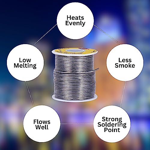 Image of DTS Solder Wire Tin Lead 40 /60 Rosin Core 0.062-inch (1.6mm) on Spool, 1 pound - Made in USA | Soldering Wire for Electronics Repair and More