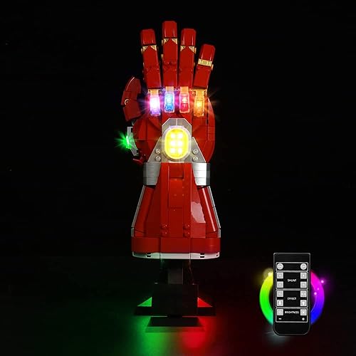 VONADO Kit de luz LED para Lego Nano Gauntlet 76223, iluminación de edificios con control remoto compatible con juguete de ladrillos de guantelete