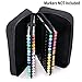 BTSKY Art Marker Carrying Case Lipstick Organizer-60 Slots Canvas Zippered Markers Storage for Touch Spectrum Noir Paint Sharpie Markers, Empty Wallet Only (Black)