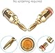 RUNCCI-YUN 14 Stück 4mm bananenstecker,Bananenstecker vergoldet,High End Bananenstecker,löt Bananen Stecker,Bananenstecker Audio Jack,lautsprecherkabel stecker, löt- oder schraubbar vergoldet