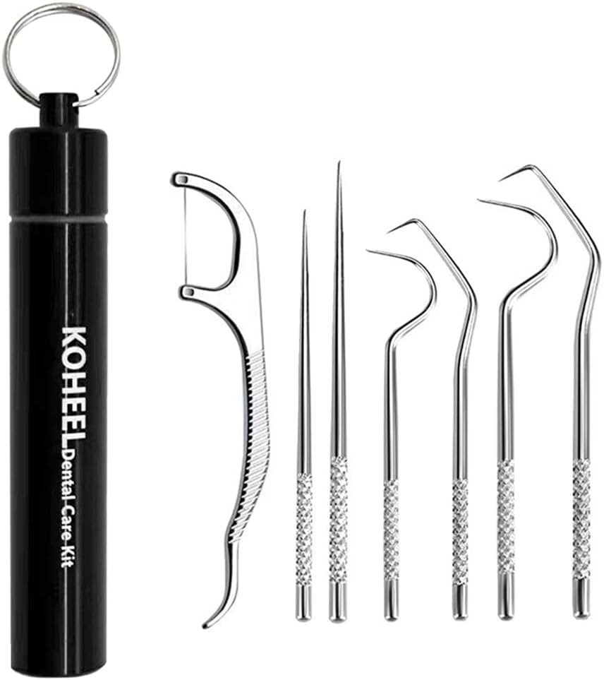 KOHEEL Toothpicks Pocket Set, Reusable Dental Floss Picks