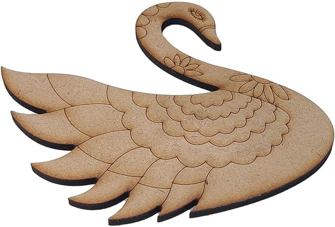 GG Decor Pre-Marked Laser Cut MDF Cutouts 3.5x4 Inch (1 PC) Swan 3mm Thick Wood Shapes Bases for DIY Crafts Painting Arts Wall Hanging Decoration Gifts (10 Inch)-image-17