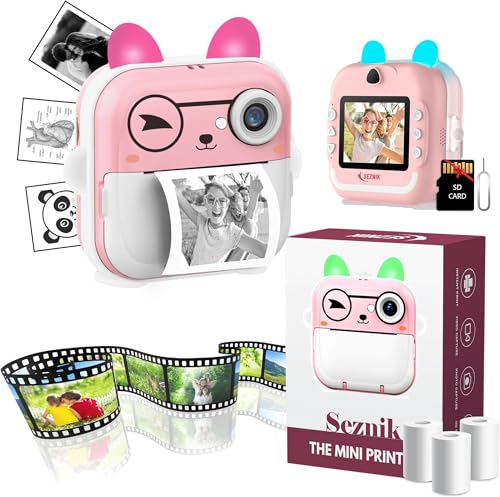 Image of SEZNIK Mini Camera Printer, Click Photo Print, Inkless, Bluetooth HD Print, Android, iOS. Instant Print (Mini-B40-Pink)