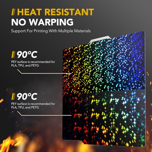 Image of 3D Printer Build Plate for Bambu Lab X1 X1C X1E P1P P1S A1, 3D Printer Accessories PEY Dual Texture 257x257mm, Flexible Spring Steel Hot Bed Platform Sheet