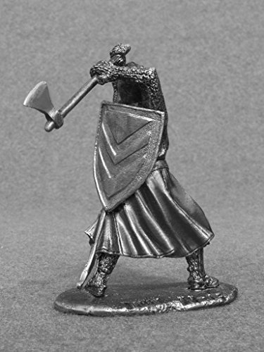 Ronin Miniatures Knight With Axe Medieval Historical Unpainted Tin Metal 54Mm Action Figures Toy Soldiers Size 1/32 Scale For Home Décor Accents Collectible Figurines Item #Kn-15 #TOP4