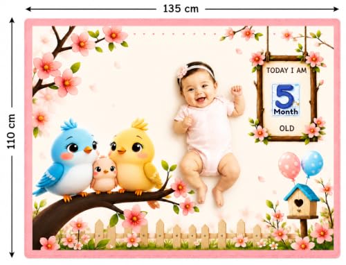 Image of NEW COMERS Baby Monthly Milestone Blanket | 1 to 12 Months Extra Soft Fleece | Best Photography Backdrop Prop | Size - 55 in to 44 inch Super Soft Fabric (Pink)