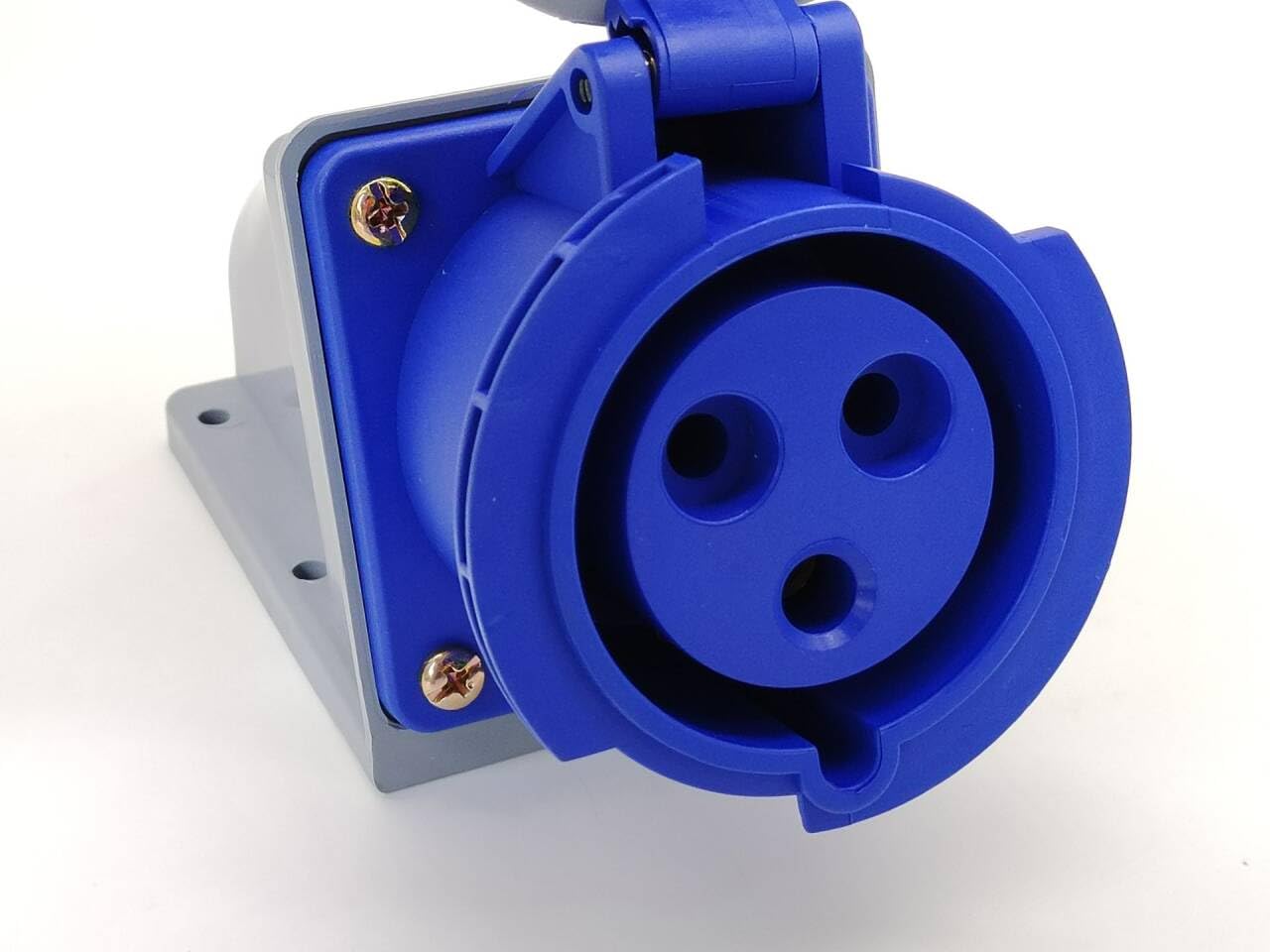 Elecbee CEE Plug Waterproof Industrial Socket 3-Pin 32A 250V 2P+E IP67 CEE Coupling Socket, blue
