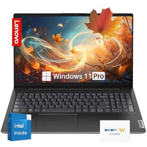 Image of Lenovo V15 15.6 inch FHD Laptop - 1TB PCIe NVMe M.2 SSD - 32GB DDR4 RAM - Intel Dual-Core Processor - Windows 11 Pro - HDMI - WiFi & Bluetooth - Low-Blue Light - Ethernet Port - WOWPC Recovery USB