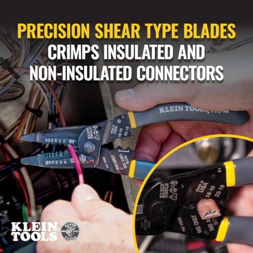 Image of Klein Tools 1009 Multi Tool, Wire Stripper /Crimper /Wire Cutter, Made in USA, Long-Nose Multi-Purpose Electrician Tool