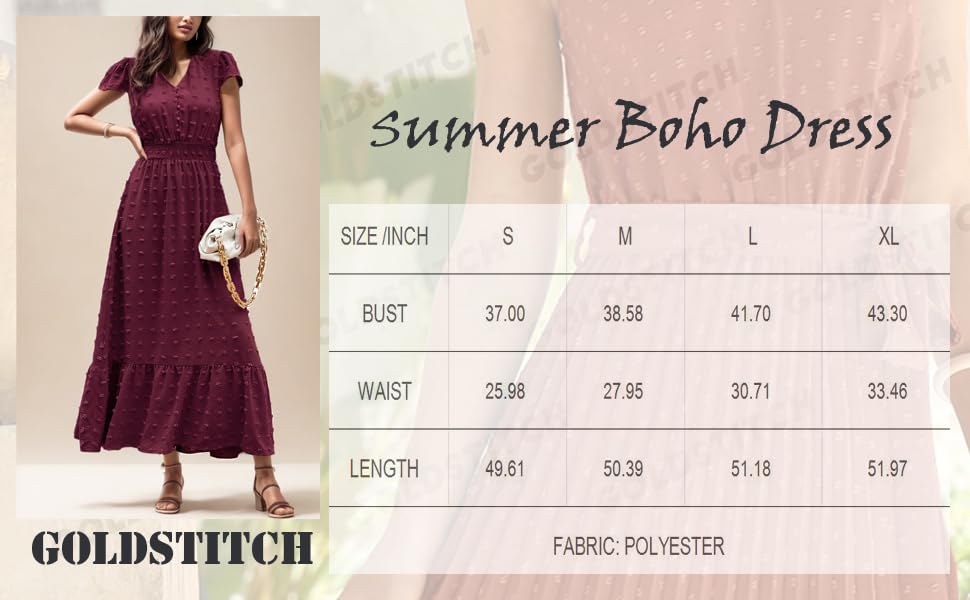 Robe longue d'été fluide chic et décontractée avec col en V à volants