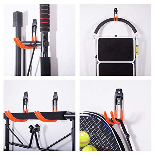 Garage Storage Utility Hooks，Garage Garden Tool Organizer，Steel Wall Mount Hooks, Large Garden U Hooks （2 Pack） (Type-2-Orange) #TOP6