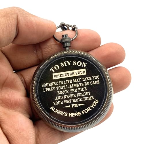 Brújula de bolsillo personalizada con estuche de cuero miniatura 3