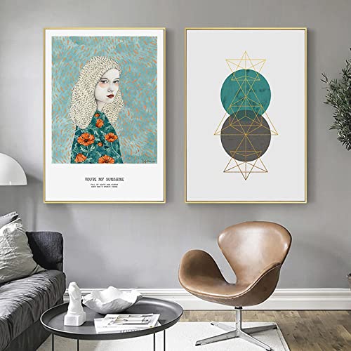 Toile peintures art print sans cadre avec motif géométrique moderne 40x50