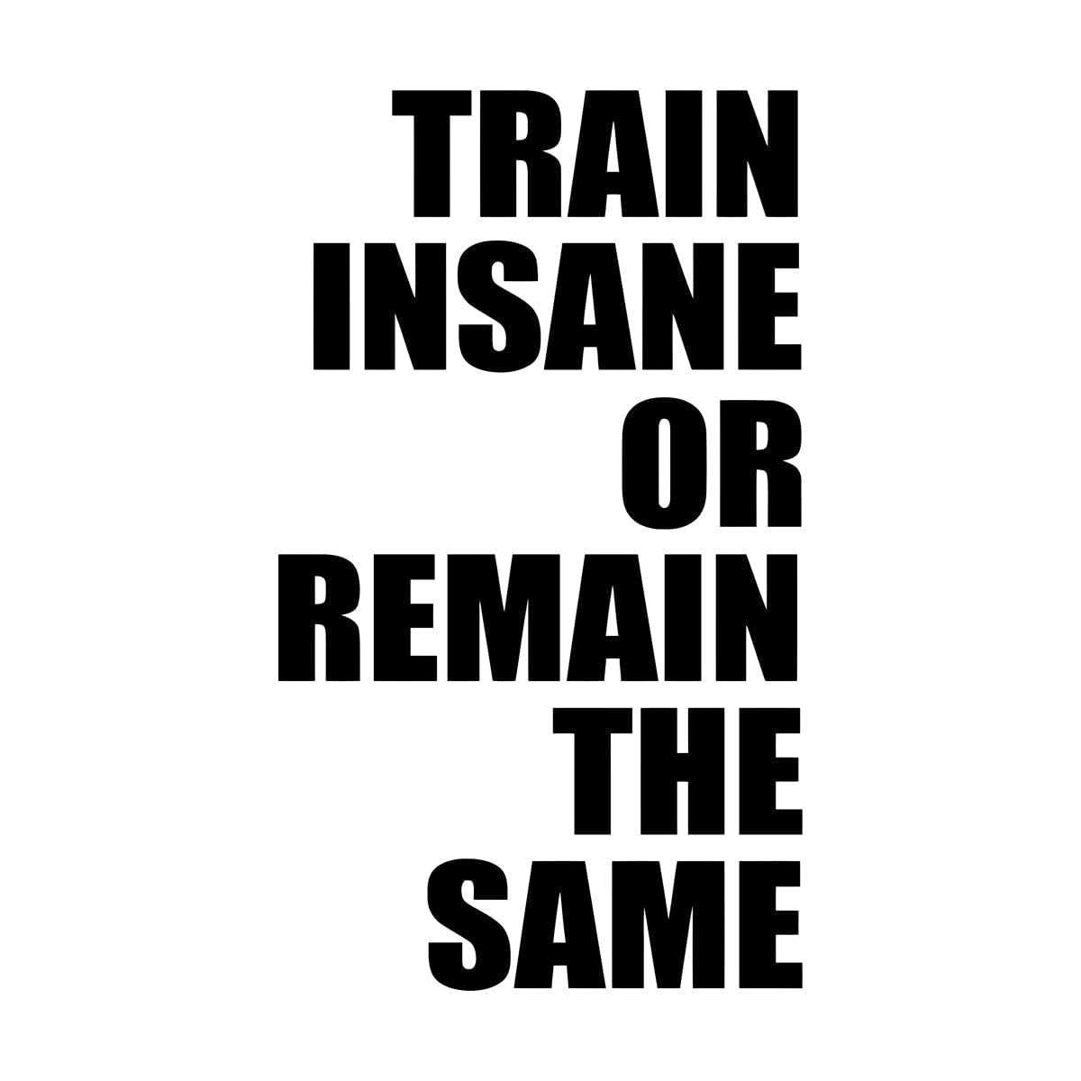 Lzhouting Wall Stickers 0897 Train Insane Or Remain The Same Wall Sticker Workout Bodybuilding Sport Inspirational Quote Wall Decal Vinyl Extra Large - 59X100cm