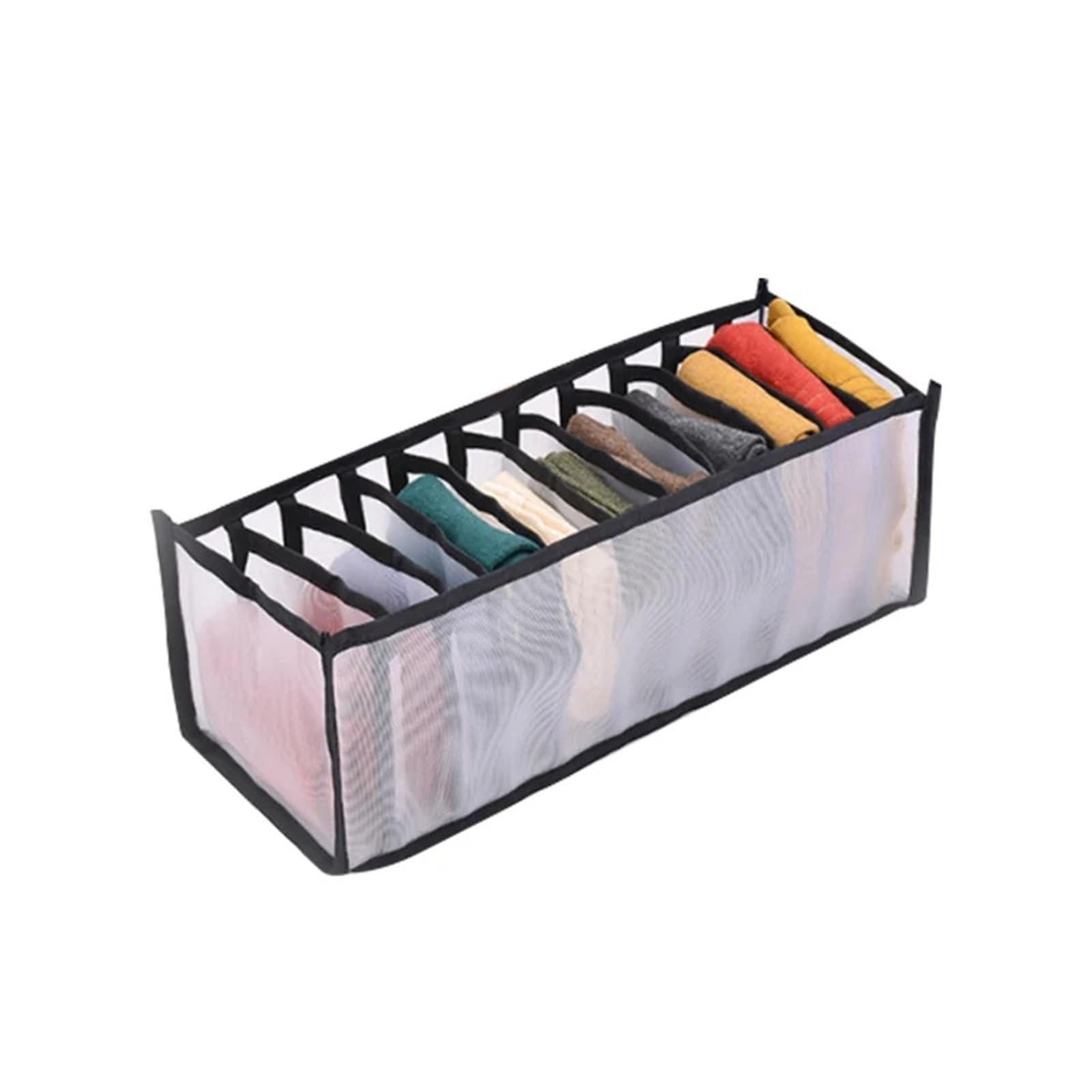 LADFRTYU Sock Storage Box Dormitory Closet Organizer For Socks Home Separated Underwear Storage Box 30 Grids Bra Foldable Drawer(Clear)
