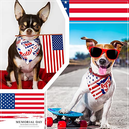 20 Pcs Patriotic Dog Bandanas Independence Day Dog Bandana Pet Scarf Adjustable American Flag Holiday Dog Bandanas Dog Bib For 4Th Of July Small Medium Dogs Cats Pets(American Flag) #TOP3