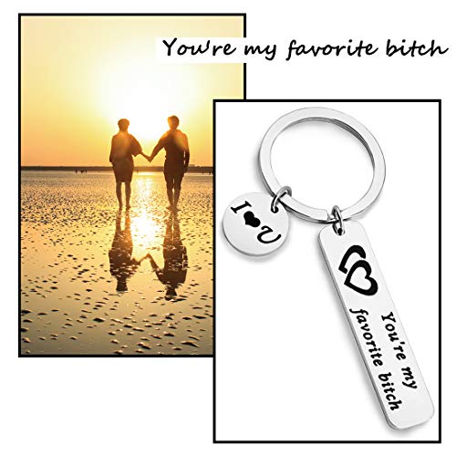 Zuo Bao Funny Couple Keychain You're My Favorite Asshole/Bitch Couples Jewelry Husband Gifts Boyfriend Keychain4