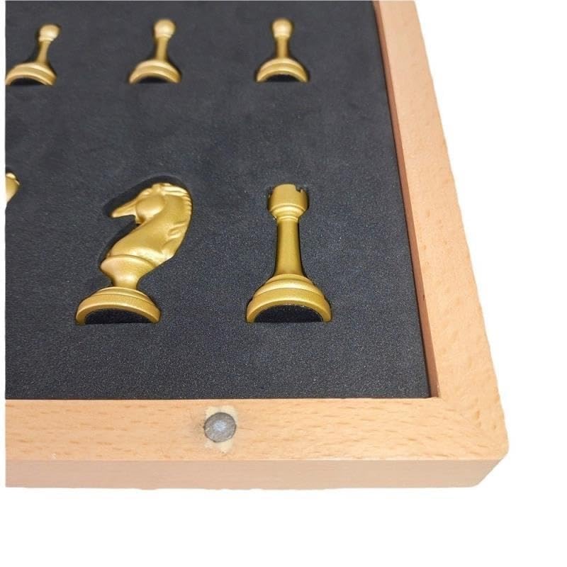 Schachspiel aus Holz mit Fach for zusammenklappbare Brettstücke Schach