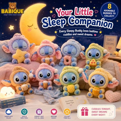 Image of Babique Eat Something Before Sleep Collection Mystery Box Vinyl Plush Toy | Surprise Random Figure | Cute Collectible Model for Home Decor, Birthday Gifts & Kids (1 Random Design)