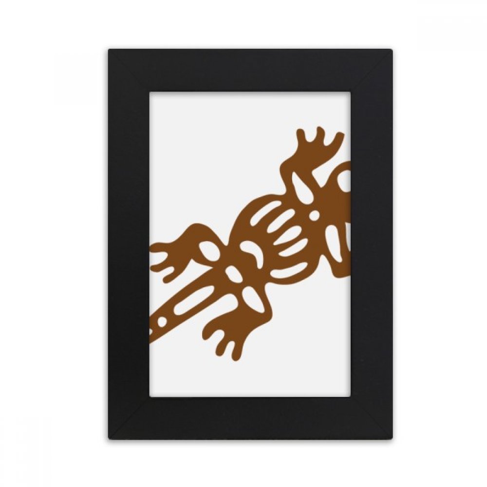 Cadre photo Mexique totem gecko 10.2x15.2cm peinture art multicolore