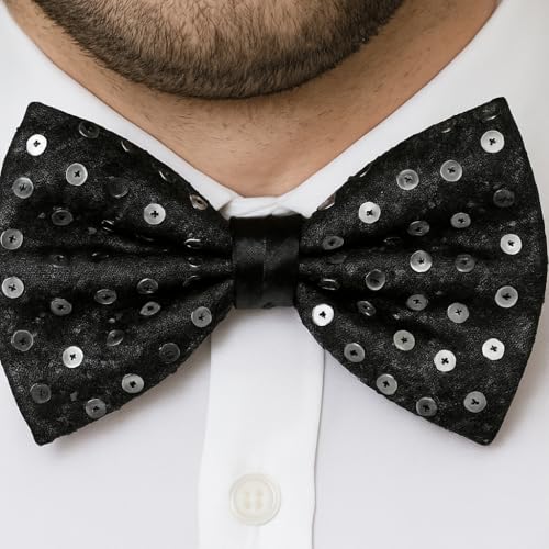 Boland - Fliege mit Pailletten, Accessoire, Disco, Party, Kostüm, Karneval, Mottoparty