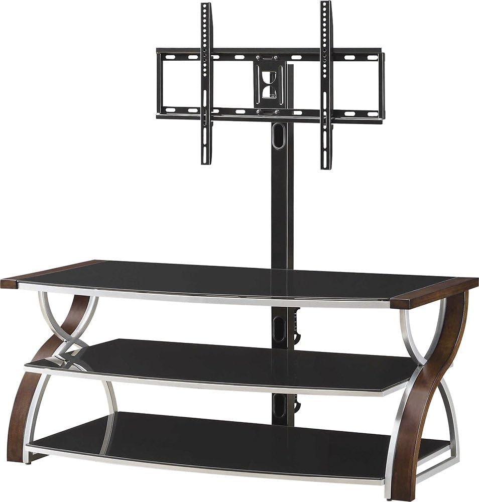 Whalen Payton Brown Cherry 3-in-1 Flat Panel TV Stand for TVs up