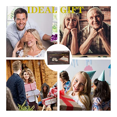 Zoocen Double 6 Dominoes Set In Leatherette Case (28 Tiles With Spinner), Ivory #TOP6