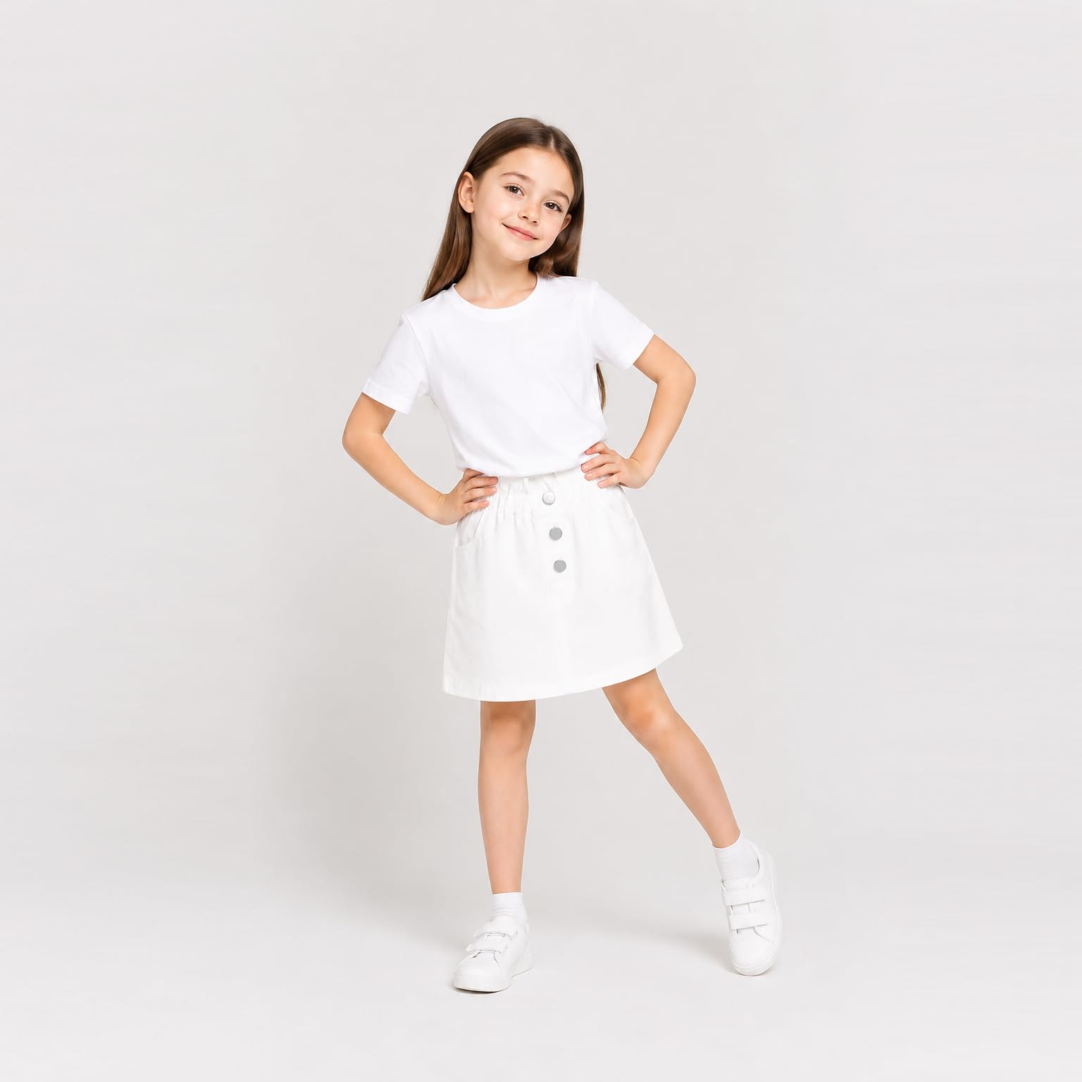 Mud Kingdom Falda vaquera con volantes y cintura elástica para niñas, con forro A, minifalda incorporada para verano