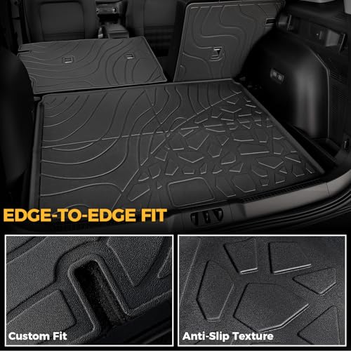 Image of Floor Mats for Ford Bronco Sport 2021-2026, All Weather Floor Mats Trunk Cargo Liner with Backrest Protectors and Door Sill Guards Accessories, Full Coverage Set (Fit Compact Spare Tire)