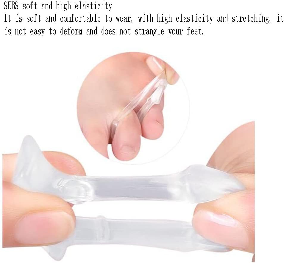 DEAVER Toe Separator, Thumb Valgus Corrector,Silicone Soft Gentle Clear Gel Separators,Anti-Wear for Men Women Overlapping Toes Bunions Alignment Corrector
