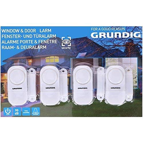 Preisvergleich Produktbild GRUNDIG Fenster- und Türalarm / Selbstklebend für einfache Montage / 90DB Signalton / für Türen / Fenster mit Scharnier oder Schiebefunktion (4)