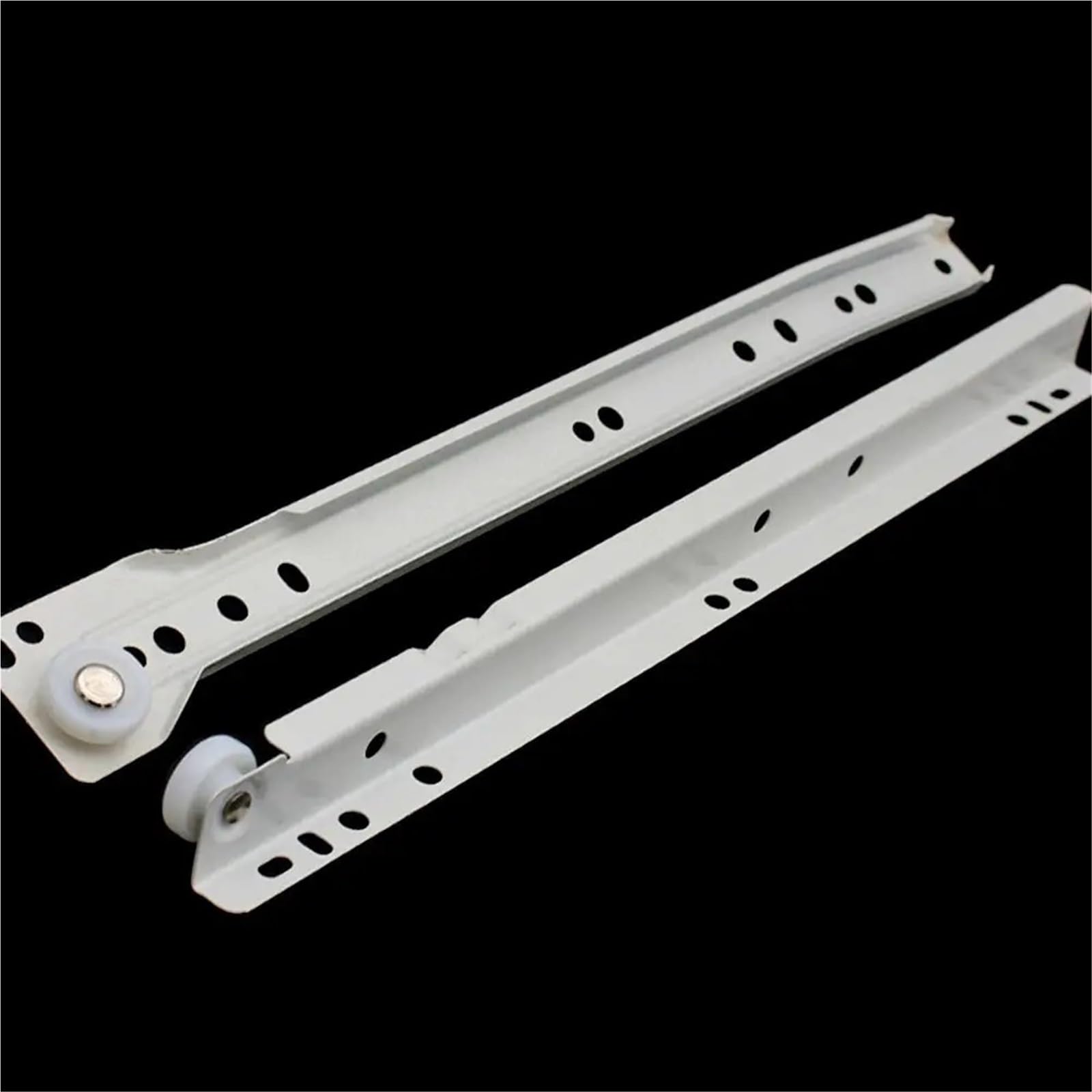 Drawer Slides Drawer Track Slides 1Pair Mute Cabinet Rails Thickening Table Chute Roller Pulley Furniture Slide(16inch-40cm)