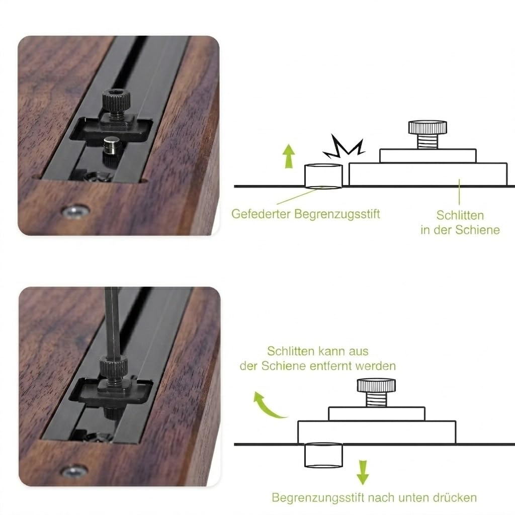 Monitorständer Desk Shelf 100 cm Walnuss | Monitorerhöhung Holz mit modularem Schienensystem | Schreibtisch-Organizer für kompakte Setups